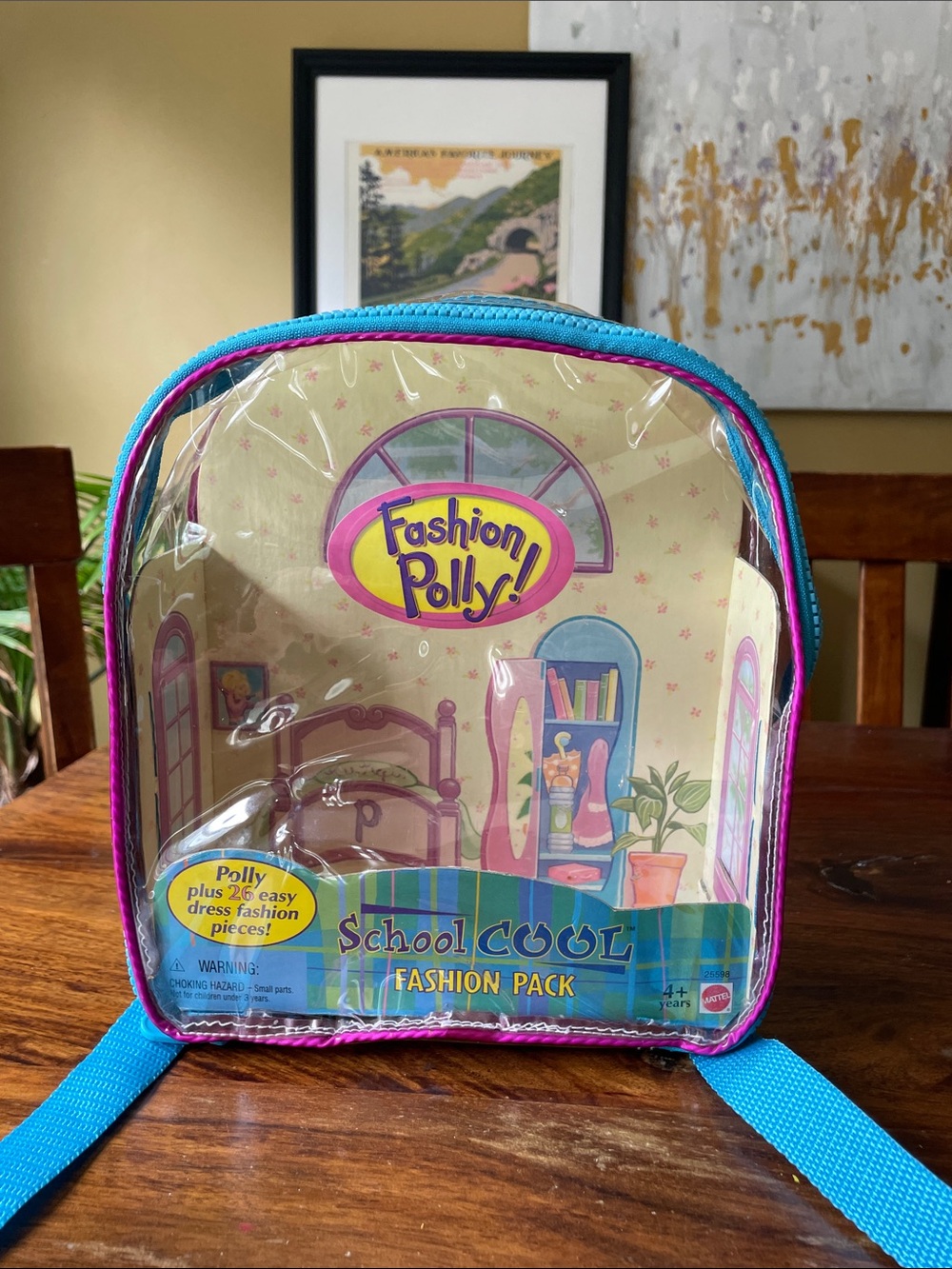 Polly Pocket Vintage Fashion Polly! School Cool 1999 Mattel Clear Backpack Case